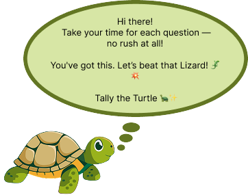 Turtle Explaining the rules of Level 0 being that there is no time limit and Good Luck playing in a dialogue box
